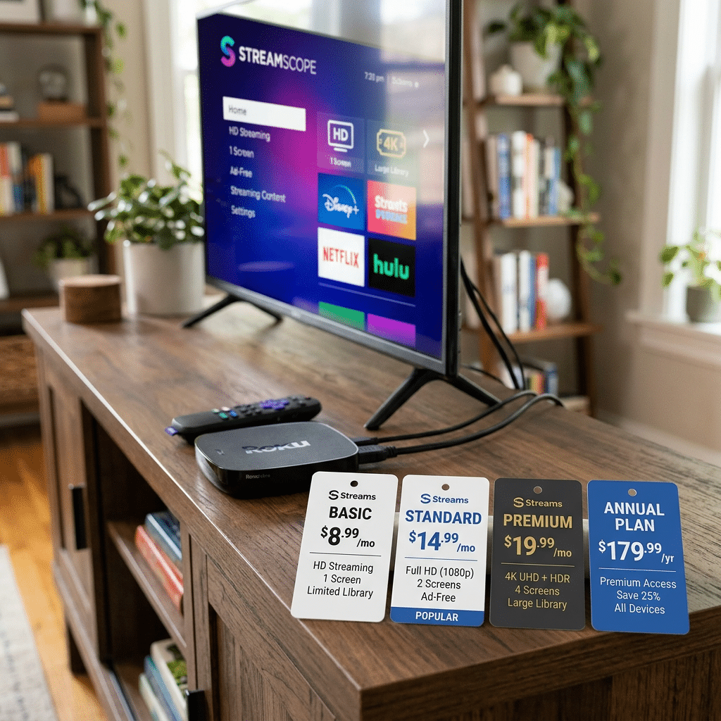 IPTV subscription price comparison chart for monthly, quarterly, and annual plans